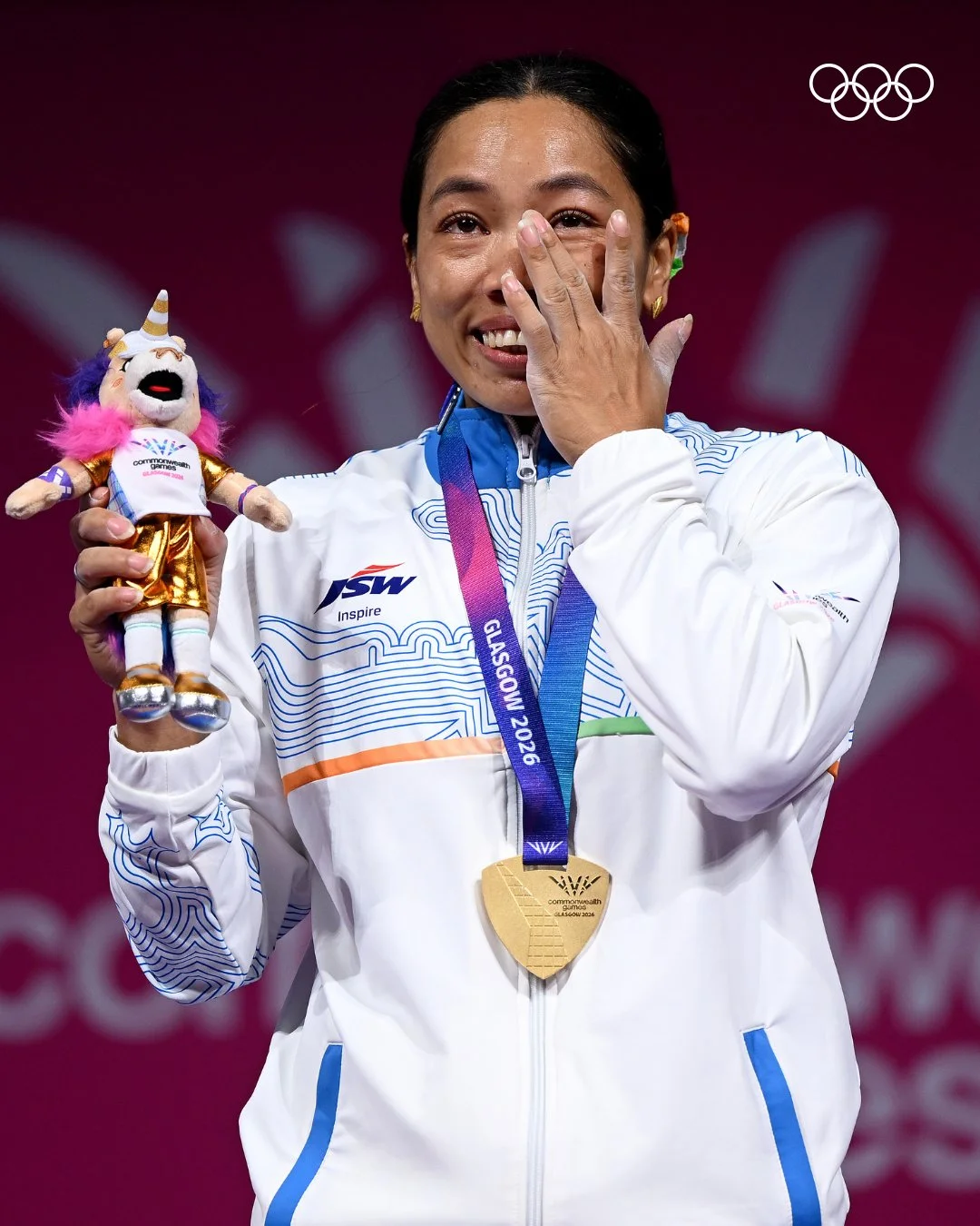 Mirabai Chanu Gets Emotional After Winning Gold Medal for India in Weightlifting